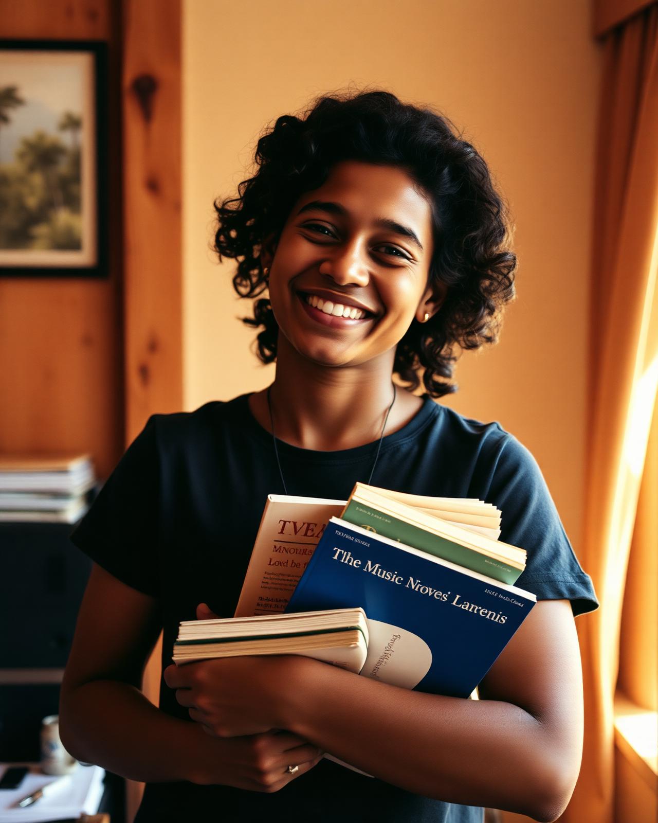 Estudante revisando suas próprias anotações musicais com lápis em mãos