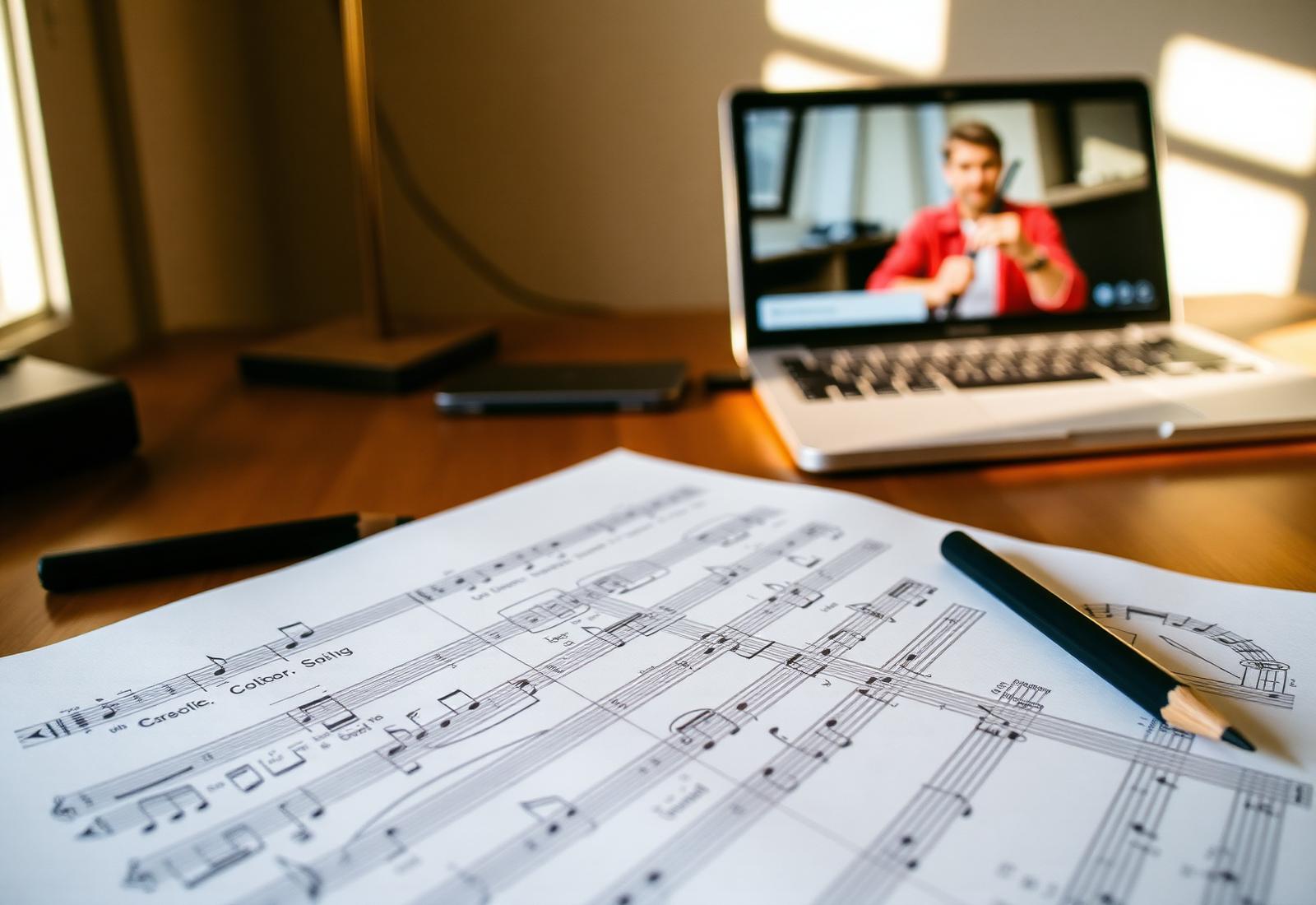 Partitura com anotações manuscritas